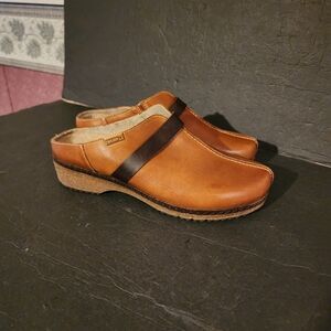 Pikolinos Granada W0W Leather Clogs Slip-On in Brandy Size EU 41 Made In Spain